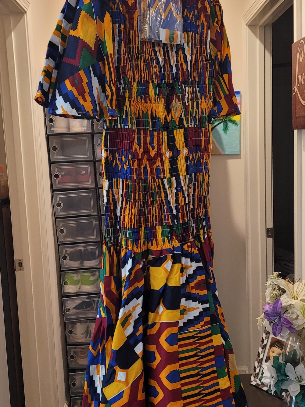 Colorful Geometric Maxi Dress - Bold Multicolor Print